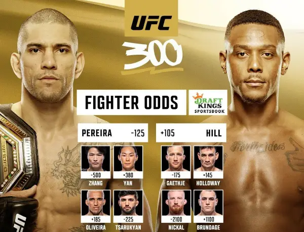 UFC 300: Sprawdź kursy bukmacherskie na walki! Pereira vs Hill, Oliveira vs Tsarukyan i inni.